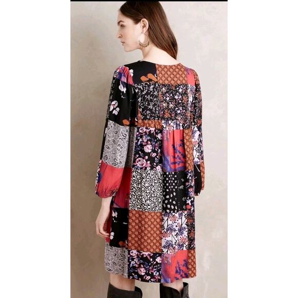 Anthropologie Womens Arcata Patchwork Dress M Boho Peasant Artsy One September - Picture 3 of 8